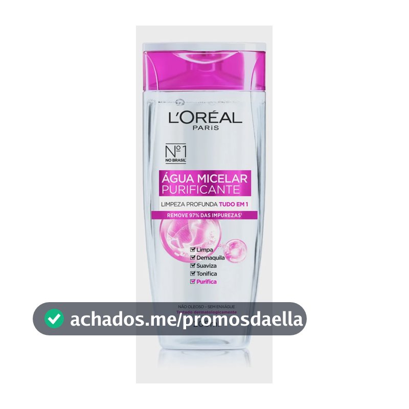 Água Micelar Solução de Limpeza 5 em 1 Limpa, Demaquila, Purifica, Suaviza e Reequilibra, Cuidado Diário para Todos os Tipos de Peles L'Oréal Paris 200ml