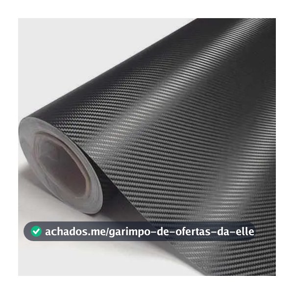 Vinil Adesivo Envelopamento Fibra Carbono Preto - 2m X 50cm