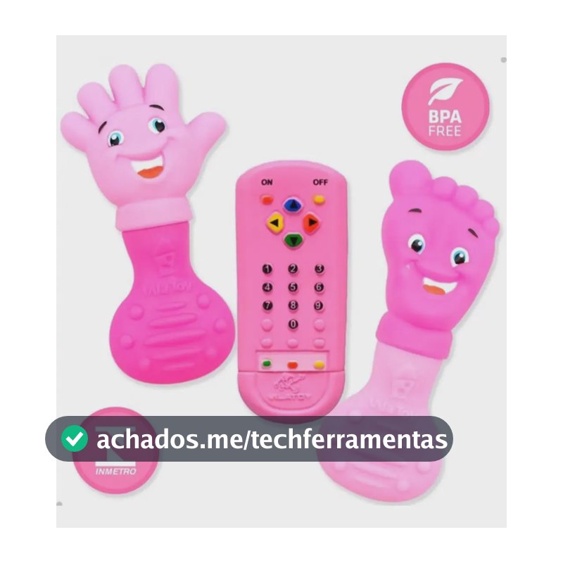 Mordedor Para Bebê Macio Dentição Gengiva Mão Pé Controle Rosa Lisa - Kit Completo