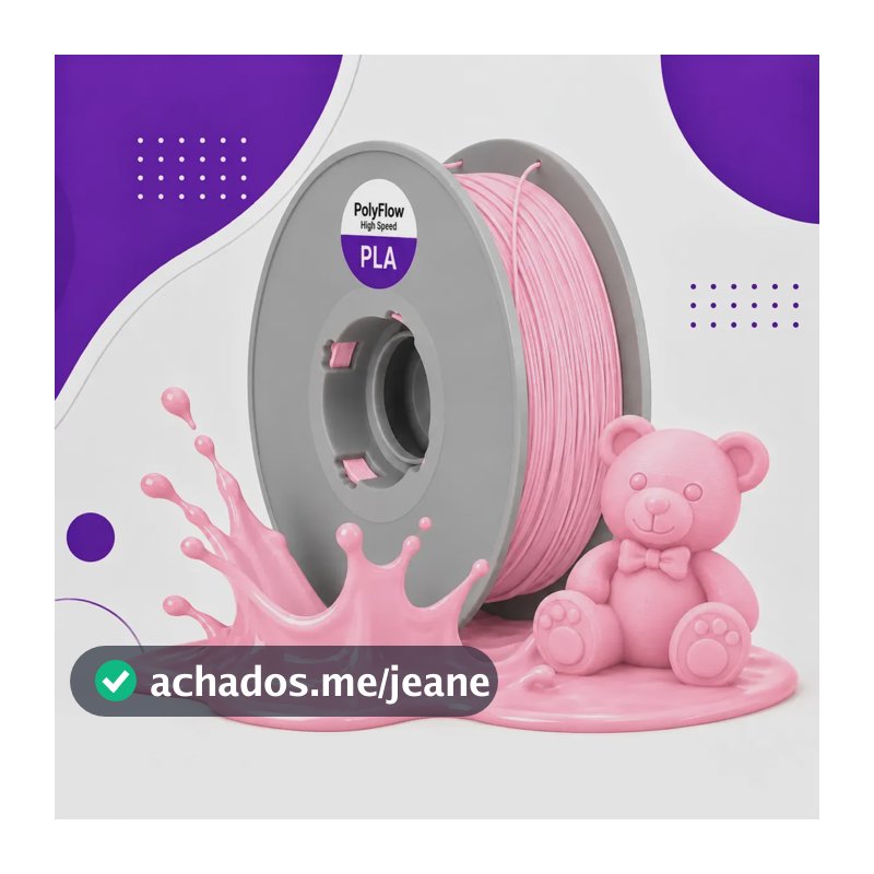 Filamento 3d Pla Polyflow 1,75mm Premium - High Speed 1kg Rosa Bebê Matte
