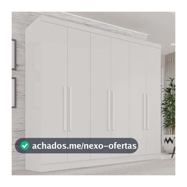Guarda-roupa Casal 6 Portas 2 Gavetas França Wt Branco