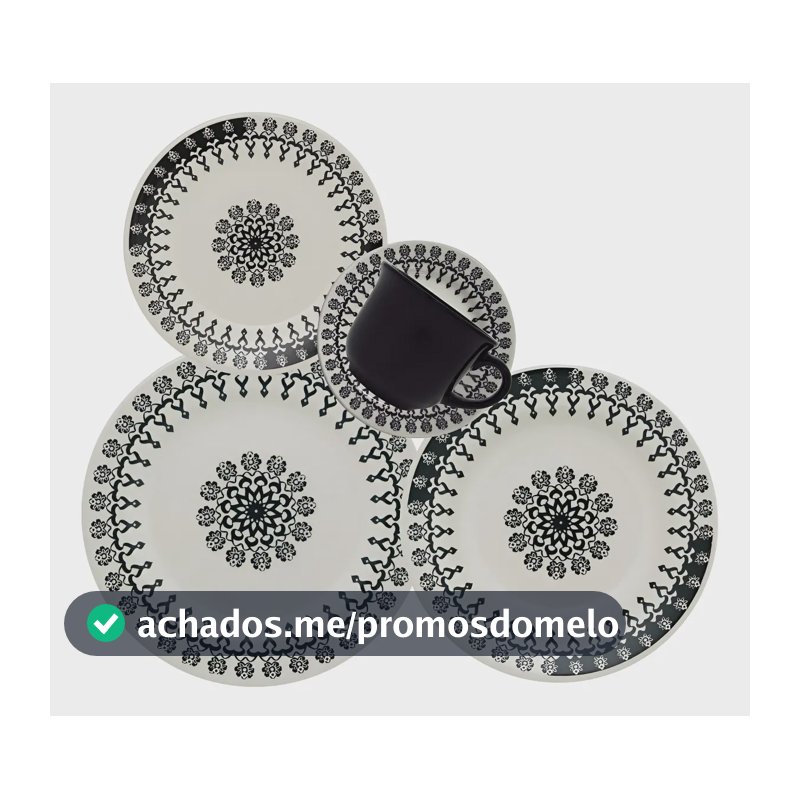 Aparelho De Jantar Oxford Cerâmica Folk 20 Pç Cor Estampado