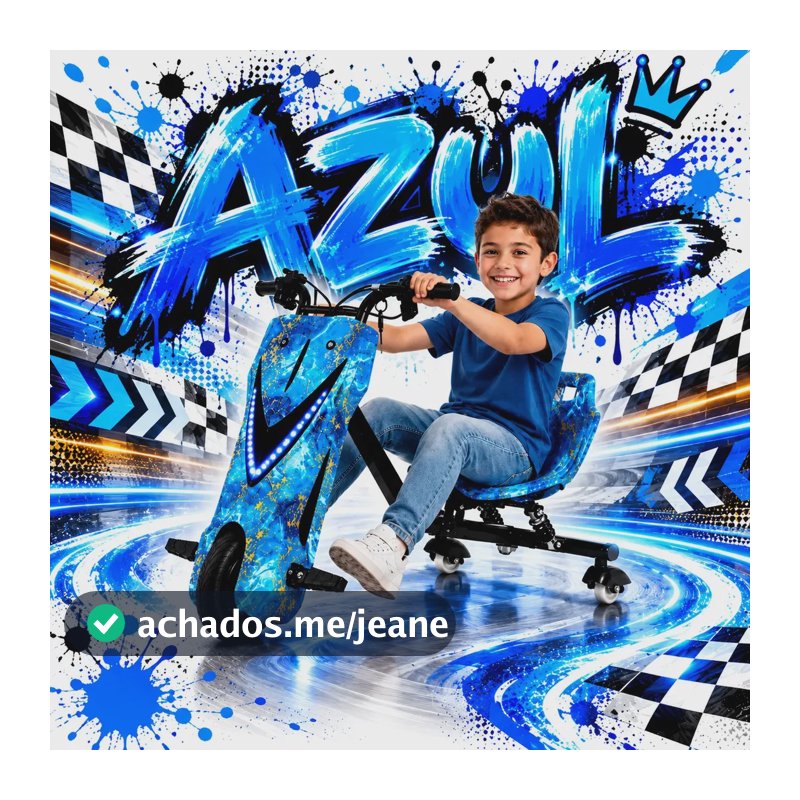 Triciclo Elétrico Infantil Drift 350w 36v Led Rgb + Brinde Azul Ouro