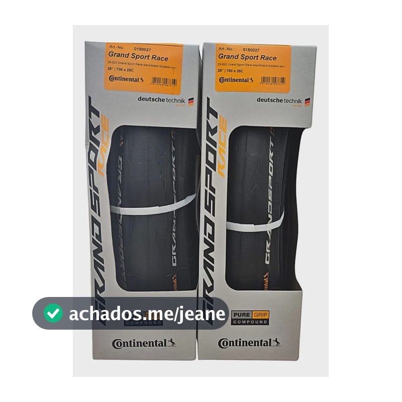 Par Pneu Continental Grand Sport Race 700x25 Anti Furo Speed Cor Preto
