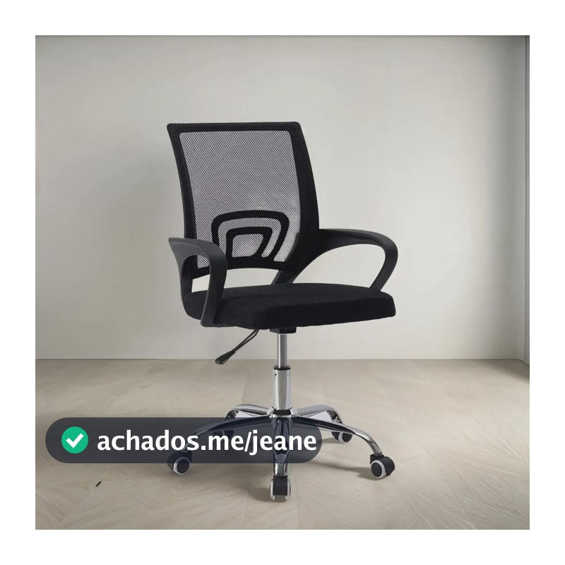 Cadeira De Escritório Preta Com Rodinhas Executiva Estofada Cor Preto 1 Material Do Estofamento Borracha
