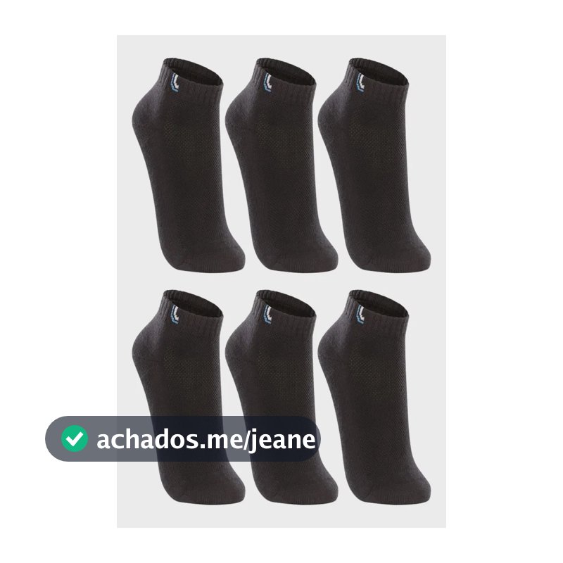 Kit 6 Pares Meia Lupo Sport Cano Médio Algodão Unissex Lisa Preto M - 37 Ao 40
