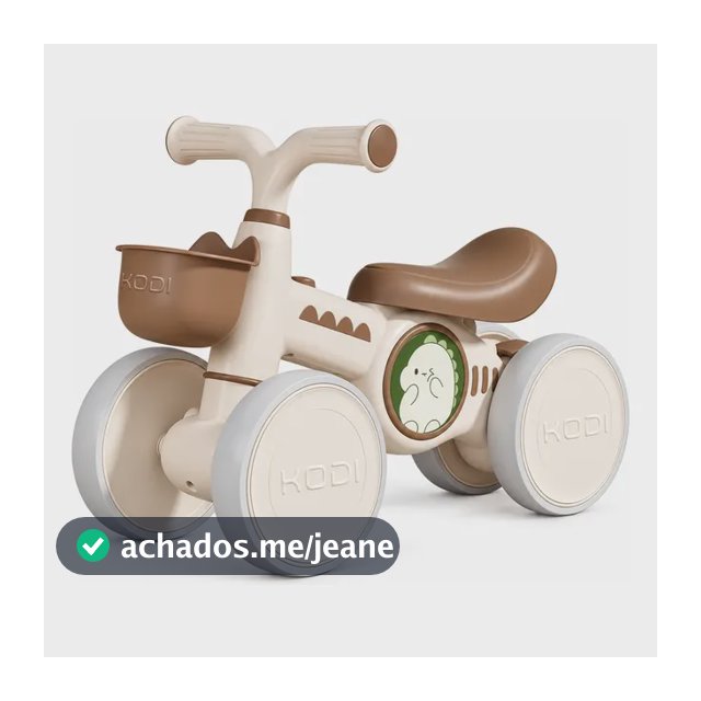 Bicicleta De Equilibrio Sem Pedal 4 Rodas Com Música Cesto Branco