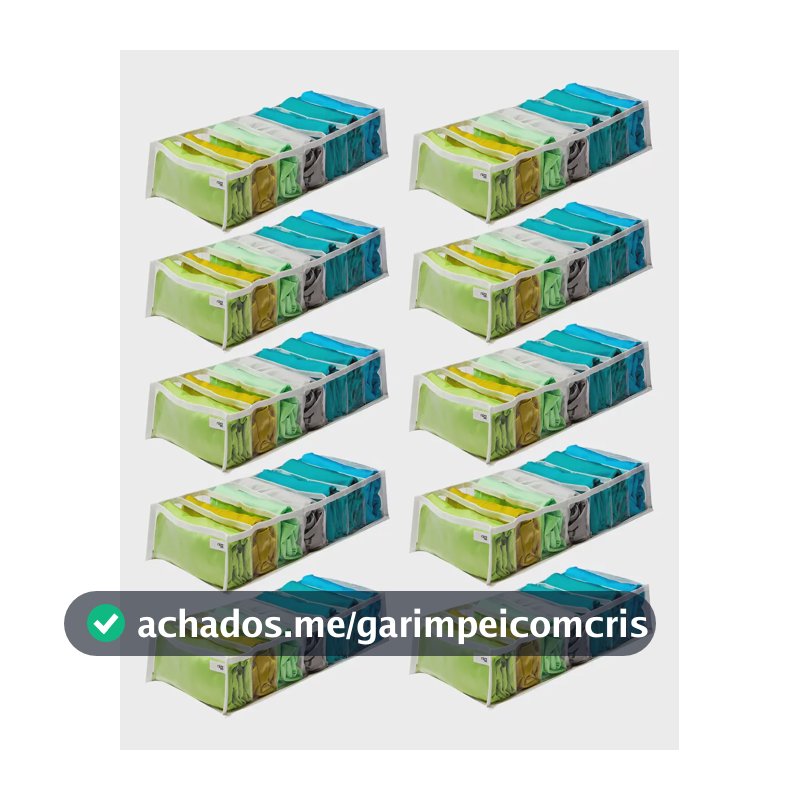 Kit 10 Organizadores de Gaveta Para Camiseta Roupa Plastico