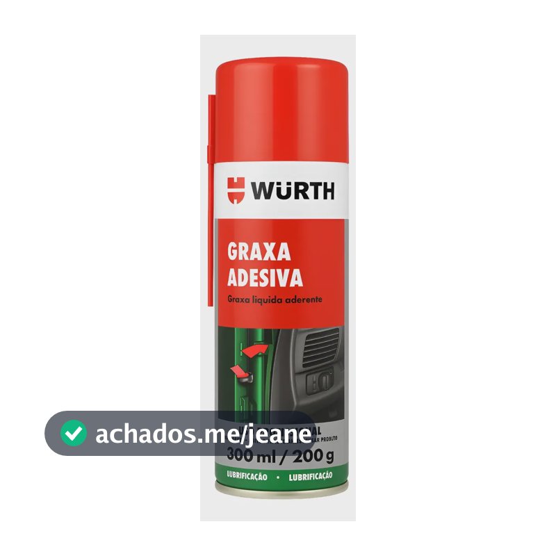 Graxa Adesiva Líquida Spray Wurth 300 Ml Alta Temperatura