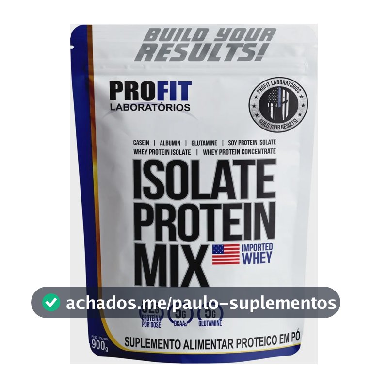 Whey Isolate Protein Mix Refil 900g - Profit Sabor Morango