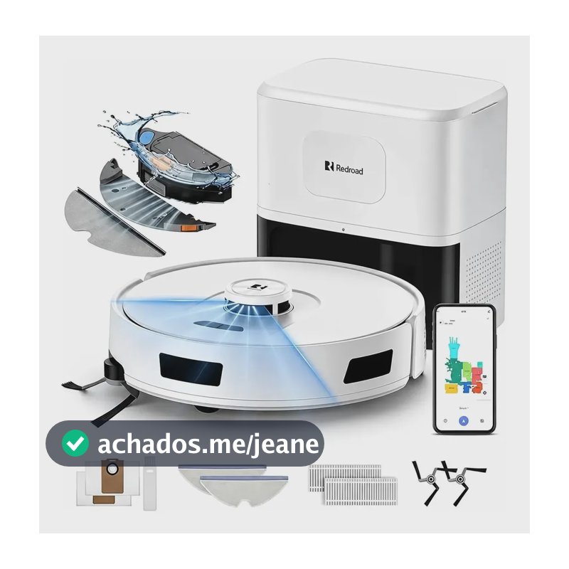Aspirador Robô Inteligente Redroad R11  Estação Wi-fi 3 Em 1 Branco 127v