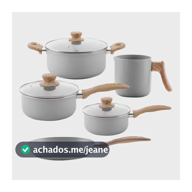 Conjunto Completo: 5 Panelas Brinox Ceramic Life Cinza