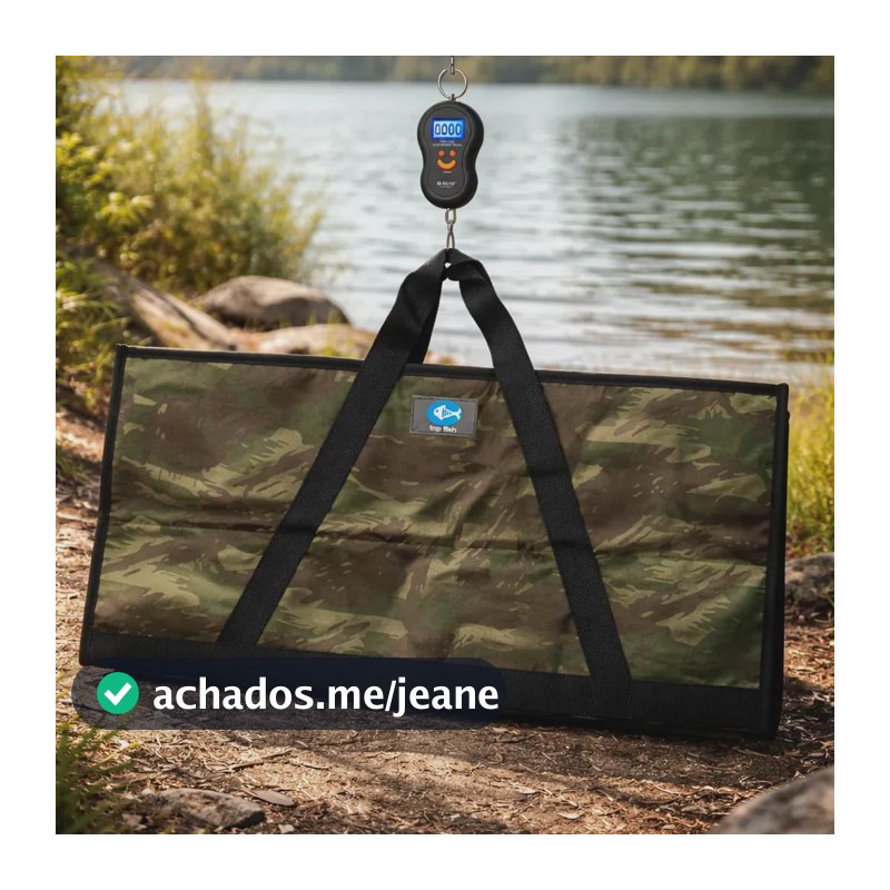 Tapete de Pesagem e Balança Digital Top Fish para Pesca de 50 Kg Camuflado