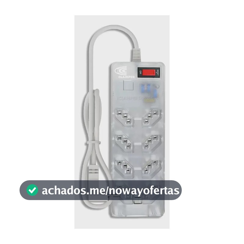 Filtro de Linha Clamper Energia 8 Tomadas Bivolt, com DPS e Proteção LCF Transparente