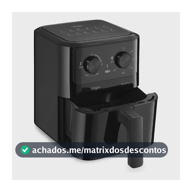 Fritadeira Elétrica Air Fryer Quad Fry 4,2 L,1400w Preto Elgin