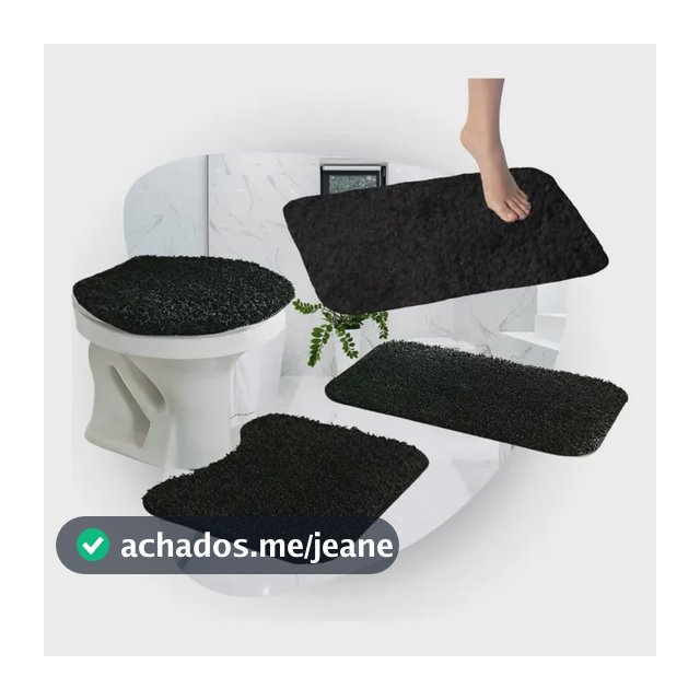 Jogo De Tapete Para Banheiro Premium Antiderrapante 4 Peças!