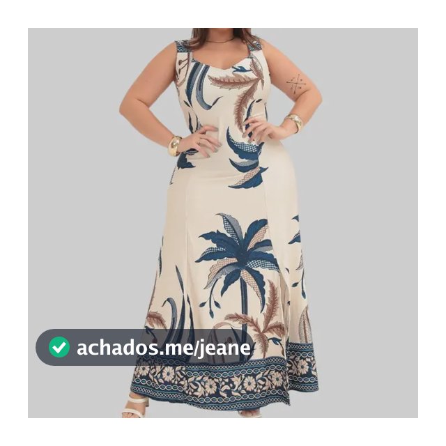 Vestido Longo Alça Plus Size Florido Estampado Soltinho