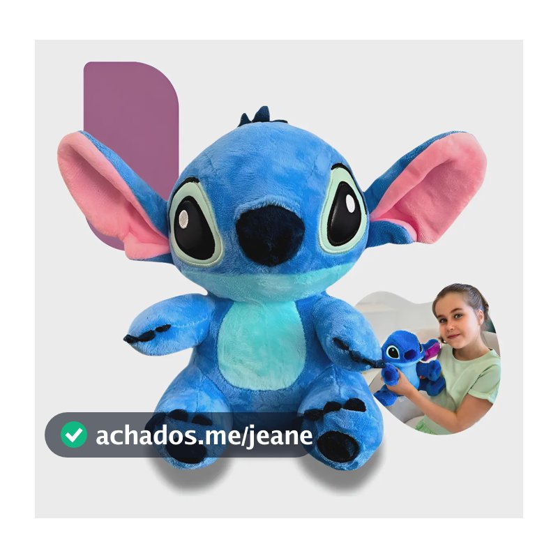 Pelúcia Lilo Stitch Ursinho Brinquedo Infantil Urso Fofinho Azul