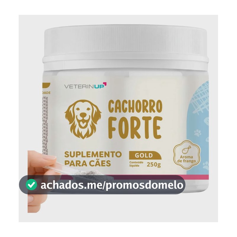 Cachorro Forte Gold 250g Suplemento para Cães com Ômega 3 Biotina Probióticos Vitaminas Minerais Aminoácidos e Extrato de Yucca