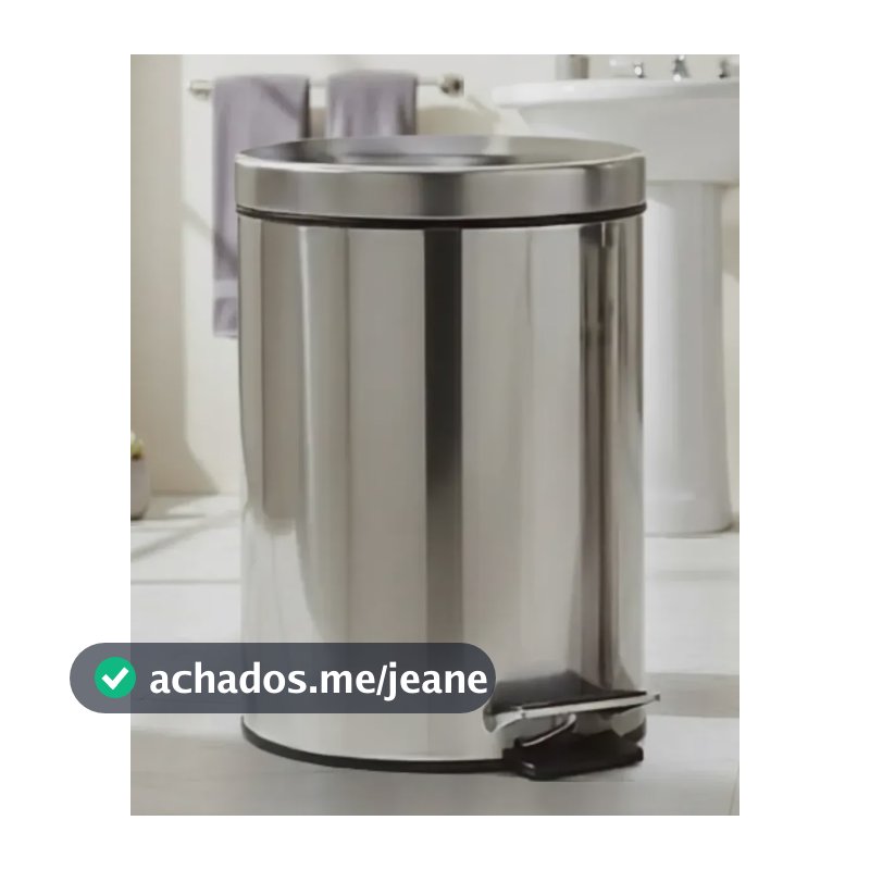 Lixeira 5 Lts Inox Pedal Cesto Remove Cozinha Banheiro Home Prateado