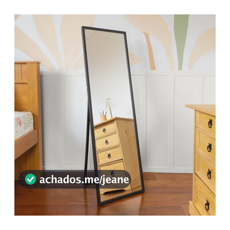 Espelho De Chão Grande 143cmx43cm Moldura Madeira Decoraçao Preto