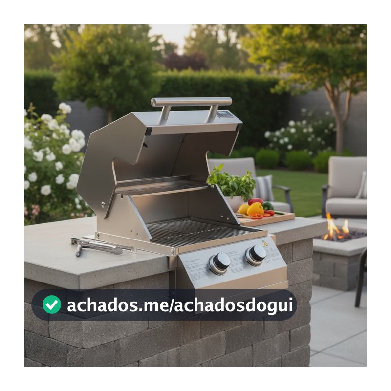 Churrasqueira Inox A Gás De Imbutir 2 Queimadores Mimo Style