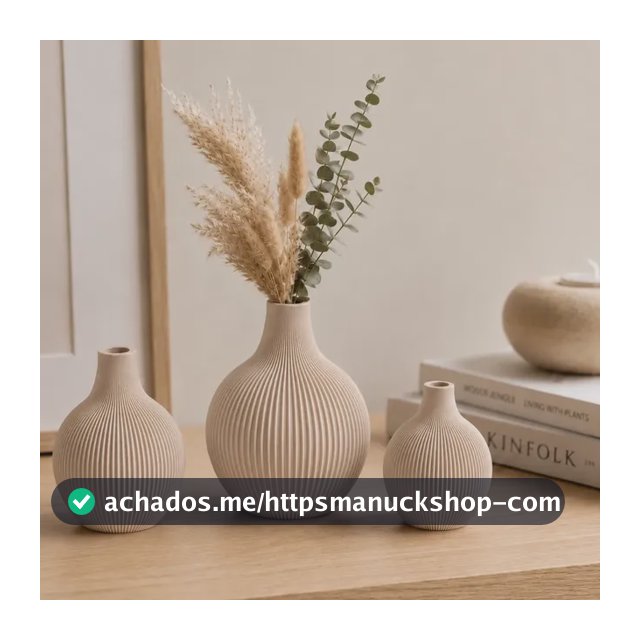 Kit 3 Vasos Decorativos Modernos Redondo Minimalista Difusor Bege