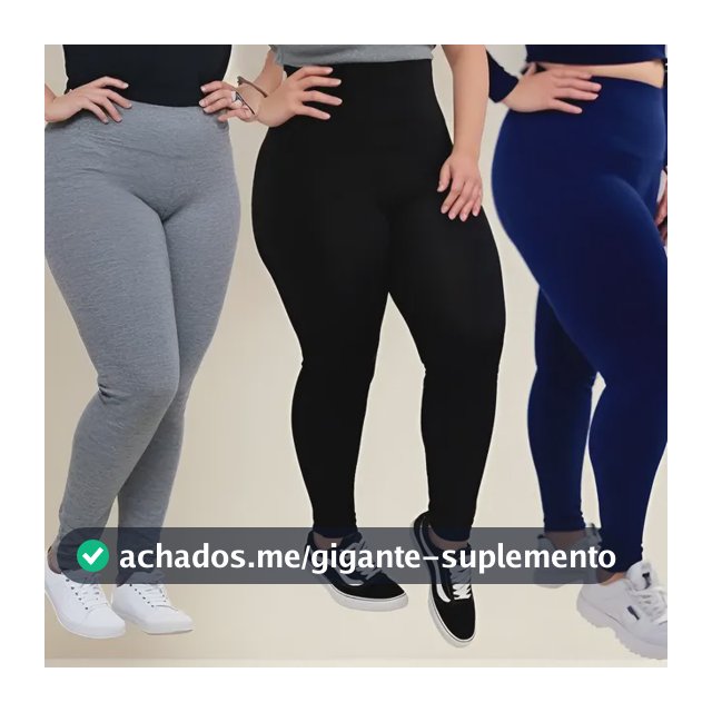 Kit 2 Calças Legging Plus Size Academia Costura Reforçada