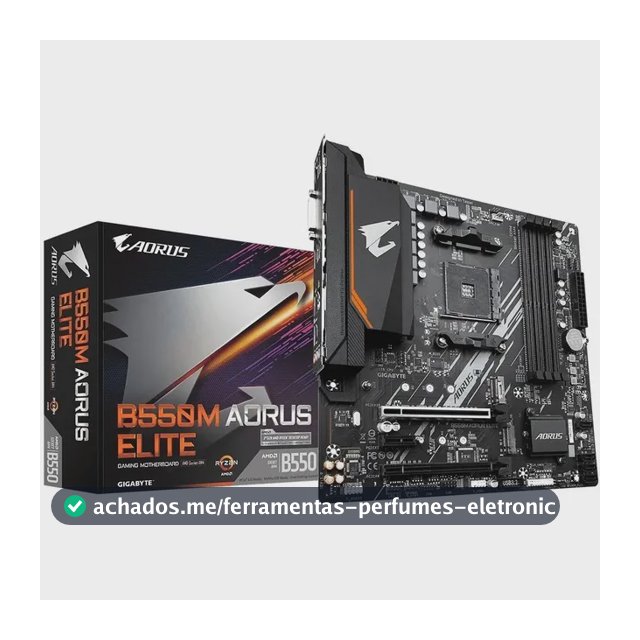 Placa Mae Gigabyte B550m Aorus Elite Am4 Ddr4 Hdmi M-atx Cor Preto