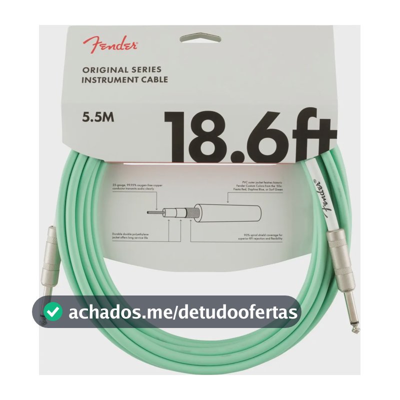 Cabo Para Instrumento Fender Original Series 5.5m Surf Green