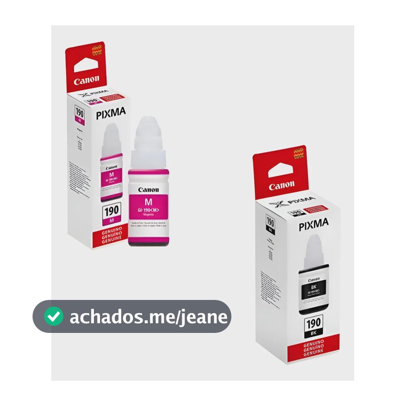 Kit 02 Tinta Original Canon Gi-190 G3110 Preta + Magenta  Preto Magenta