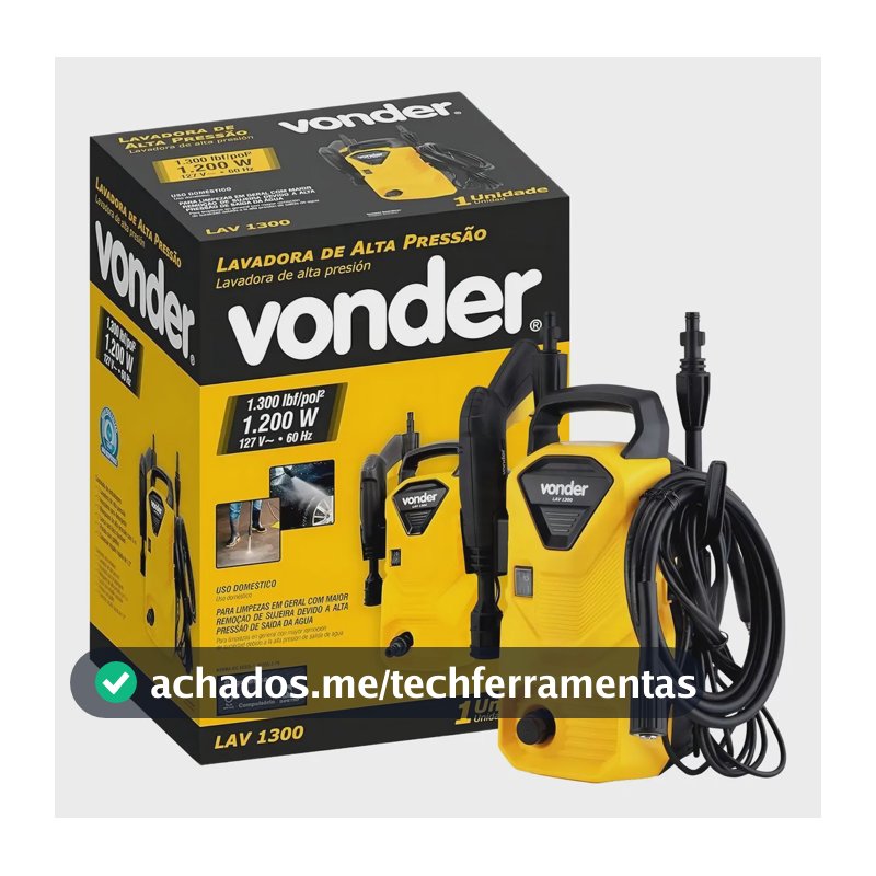 Lavadora Alta Pressão Profi 1300w Vonder Lav1300 Tipo Vap Cor Amarelo Frequência 60 Hz