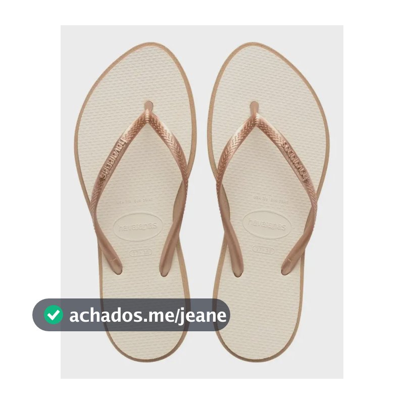 Chinelo Havaianas Slim Point Feminina Lançamento Original Rose - Bege 35-36 Br