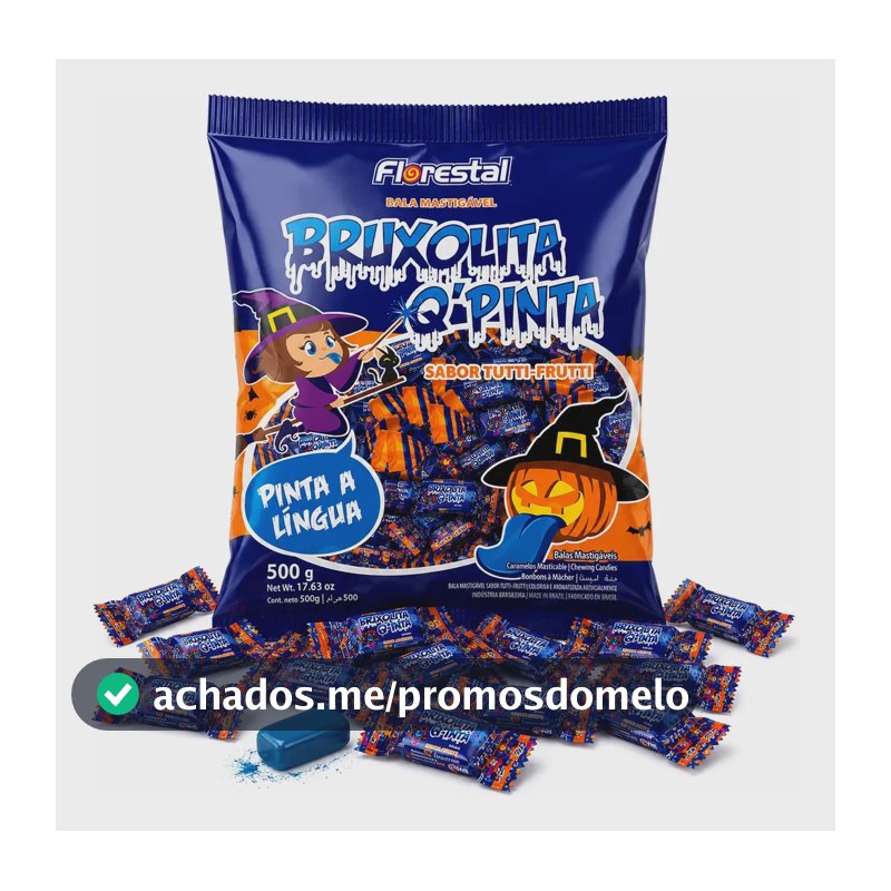 Bala Halloween Bruxolita Doces Pinta Língua Promoção Barato