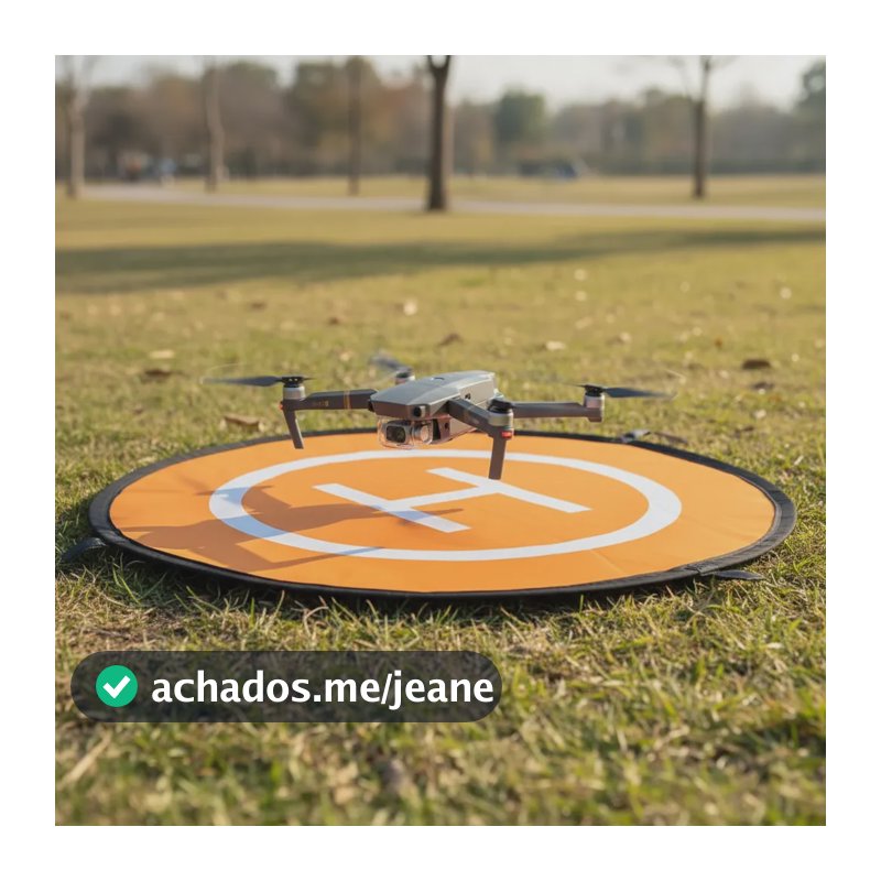 Kit Pista Pouso Decolagem Drone Landing Pad 75 Cm Heliponto Laranja E Azul