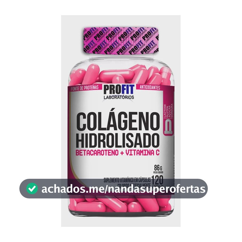 Suplemento Colágeno Hidrolisado em Cápsula Betacaroteno + Vitamina C - ProFit Laboratórios