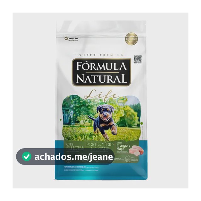 Ração fórmula natural life cães filhotes médio e grande 15kg