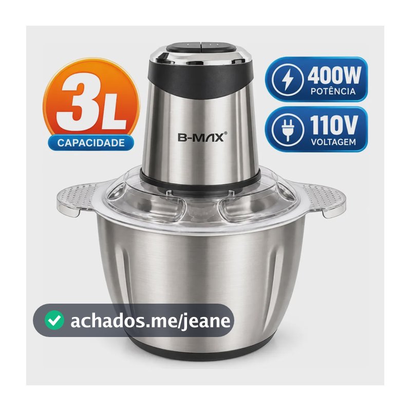 Processador E Triturador De Alimentos Elétrico Inox 3l 400w Inox-110v 110v