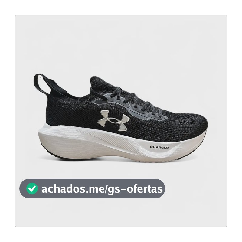 Tênis Masculino Corrida Conforto Leve Under Armour Slight  Black/white/metalsilver 41
