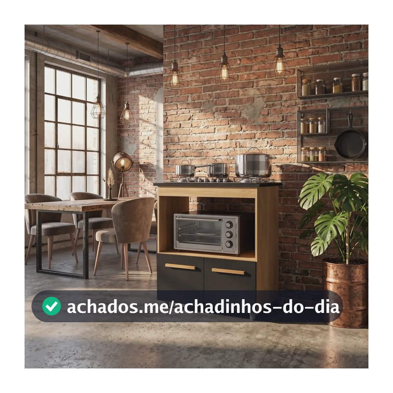 Balcão Cozinha Cooktop Elisa 4 E 5 Bocas Compacto Moderno Savana Preto / 5 Bocas