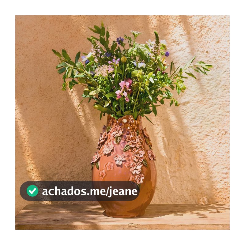 Vaso Cerejeira Cerâmica 37x24x11cm Branco
