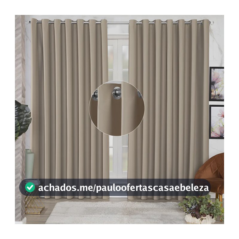 Cortina Blackout Tecido Grosso 2,80x2,30 Porta Sala Quarto