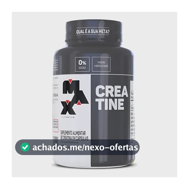Creatina Max Titanium monohidratada micronizada pura em cápsula Sem sabor de 120 un