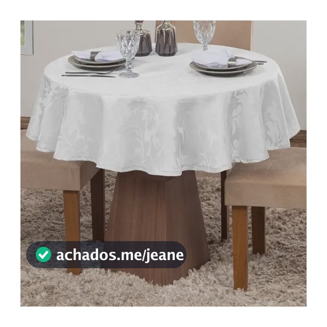 Toalha Mesa Luxo Redonda Jacquard 4 Lugares Sala Jantar