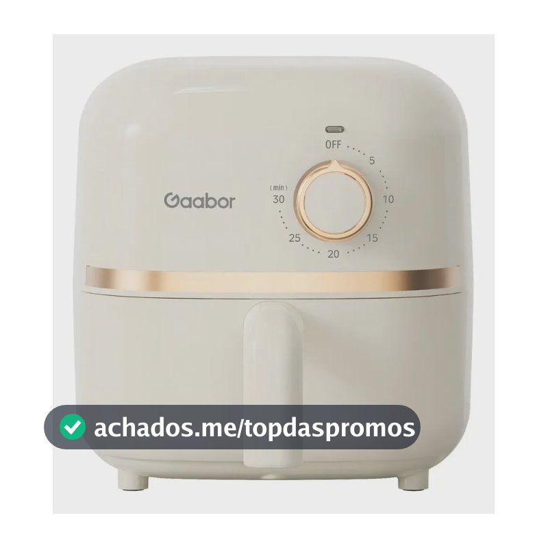 Mini Air Fryer Gaabor Fritadeira Elétrica S/ Óleo 1,4l 900w Bege 220v