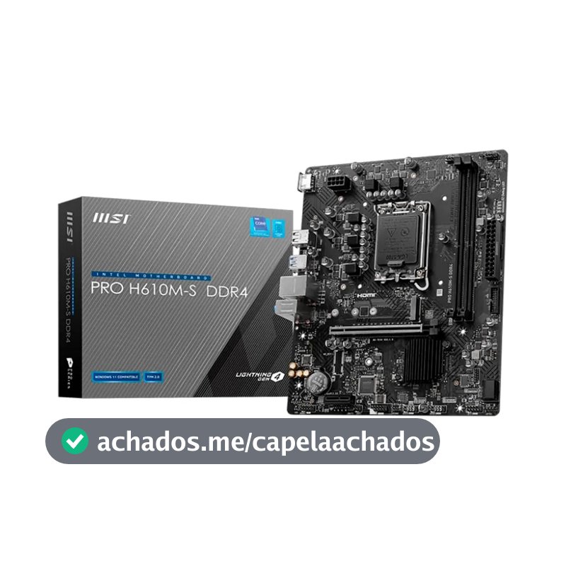 Placa-mãe Intel Nnet MSI Pro H610m-s DDR4 Socket 1700