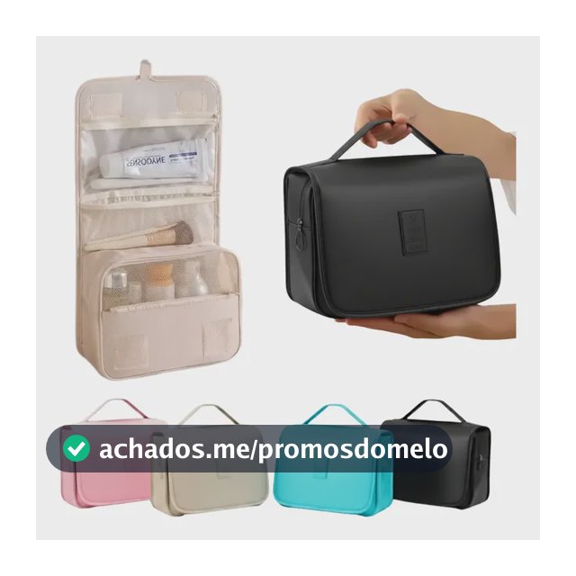 Necéssaire Dobrável Gancho Organizador Malas Viagem Unissex
