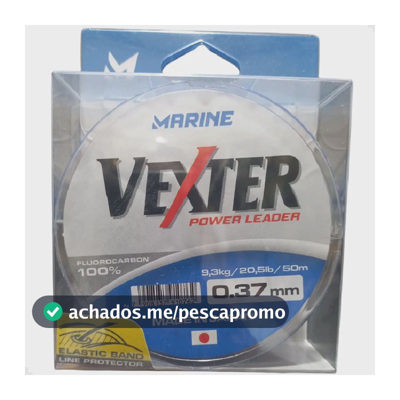 Linha Vexter Power Leader Fluorcarbono P/ Pesca 50m 0,37mm