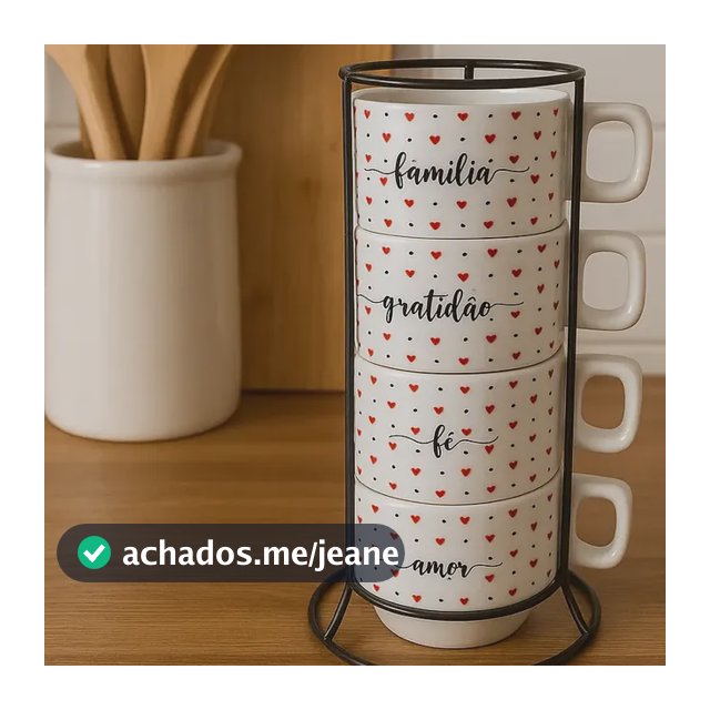 Jogo Kit 4 Xícaras Empilháveis 120 Ml Com Suporte
