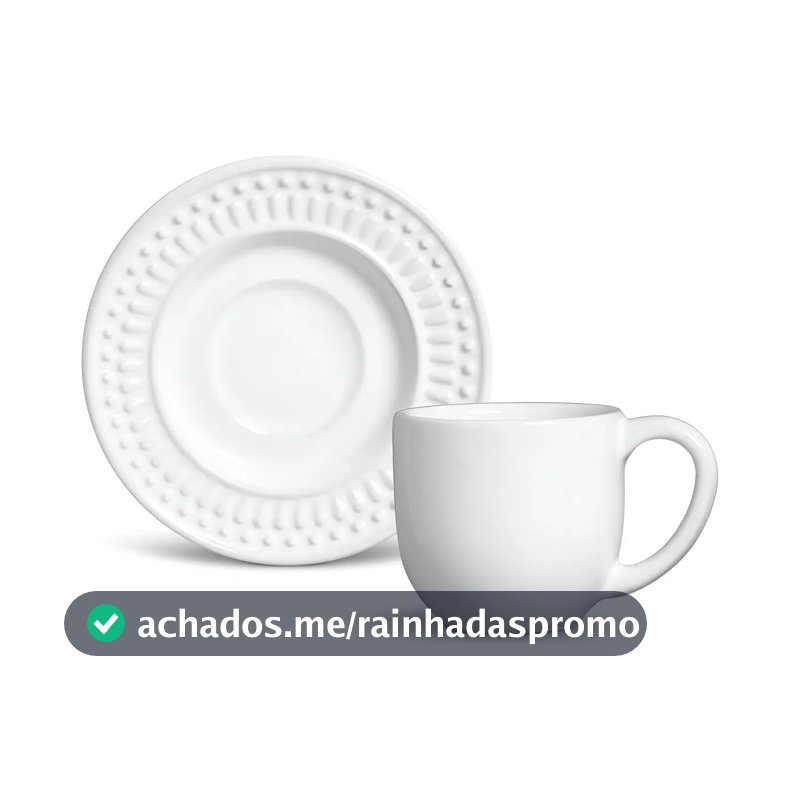 Jogo de Café Porto Brasil Cerâmica 12 Peças Branco 72ml